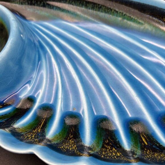 Nasco Santa Anita Ware Sierra Chip n' Dip Bowl Blue Vintage California USA R-134 - Picture 9 of 16